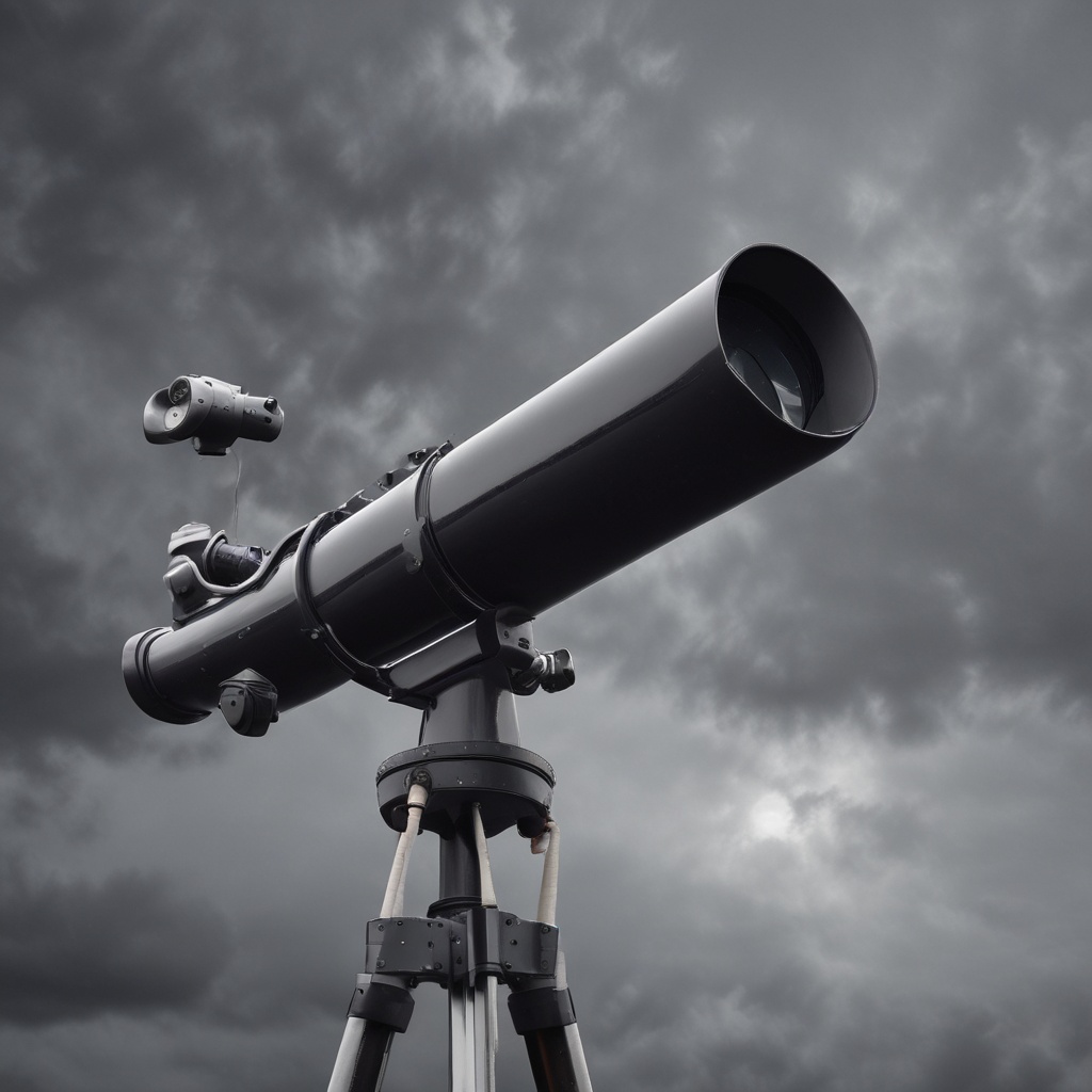A telescope against a dark sky